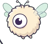 Welchy, a fluffy one-eyed pet with wings